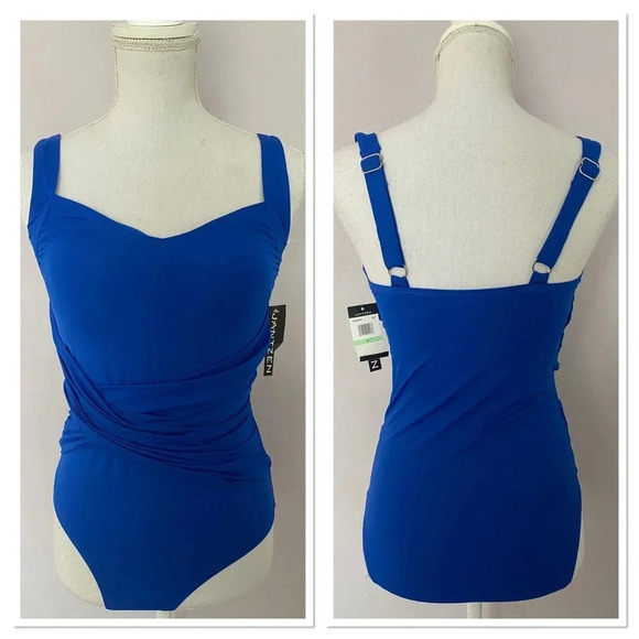Jantzen Royal Blue One Piece Swimsuit Size 8 - Picture 2 of 15